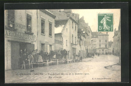 AK Hochwasser, Chalon-s-Saone, Inondations Des 24 Et 25 Janvier 1910, Rue D`Uxelles  - Inondations
