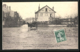 AK Hochwasser, Chalons-sur-Marne, La Rue D`Alger, La Crue De La Marne  - Overstromingen