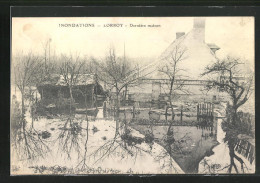 AK Hochwasser, Lorroy, Inondations, Derniere Maison  - Überschwemmungen