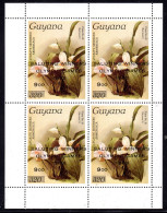 GUYANA - 1989 REICHENBACHIA ORCHIDS OVERPRINTED SALUTING WINNERS PLATE 18 SERIES 2 SHEETLET OF 4 FINE MNH ** SG 2557 X 4 - Guyane (1966-...)
