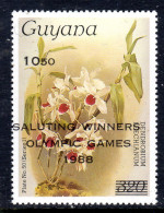 GUYANA - 1989 REICHENBACHIA ORCHIDS OVERPRINTED SALUTING WINNERS PLATE 50 SERIES 1 FINE MNH ** SG 2558 - Guyana (1966-...)