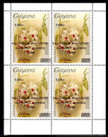 GUYANA - 1989 REICHENBACHIA ORCHIDS OVERPRINTED SALUTING WINNERS PLATE 50 SERIES 1 SHEETLET OF 4 FINE MNH ** SG 2558 X 4 - Guyane (1966-...)