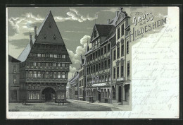 Lithographie Hildesheim, Am Knochenhauer Amtshaus  - Hildesheim