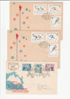 SKIING COMPETITION  3 Diff 1957 - 1962 POLAND FDCs Cover Fdc Stamps Sport Ski - Skiing