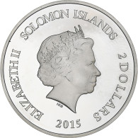 Îles Salomon, Elizabeth II, 2 Dollars, La Belle Et La Bête, 2015, BE, Argent - Salomonen