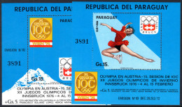 Paraguay 1974 Winter Olympics Souvenir Sheet Set Unmounted Mint (folded) - Paraguay