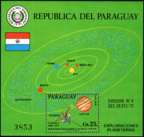 Paraguay 1973 Pioneer 11 Souvenir Sheet Unmounted Mint. - Paraguay