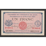 69 - LYON - CHAMBRE DE COMMERCE - 1 FRANC - 19/02/1920 AU 31/12/1923 - Notgeld