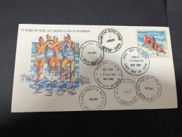 12-4-2024 (1 Z 44) Australia FDC - 75th Anniversary Of Life Surf Clubs In Austraia (1 Cover) 1981 - Sobre Primer Día (FDC)