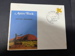 12-4-2024 (1 Z 44) Australia FDC - Alice Springs Telegraph Postmark (Ayers Rock Is Now Called Uluru)  1 Cover - Premiers Jours (FDC)