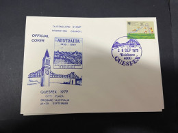 12-4-2024 (1 Z 44) Australia FDC - Queensland Stamp Show QUESPEX Postmark - 2 Cover (1979) - Omslagen Van Eerste Dagen (FDC)