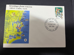 12-4-2024 (1 Z 44) Australia FDC - Greeting From Forster (fisherman Stamp) 1979 - 2 Covers - FDC