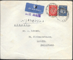 Israel Jerusalem Cover Mailed To Switzerland 1949. 35S Rate ##07 - Covers & Documents