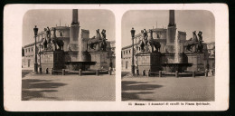 Stereo-Foto Unbekannter Fotograf, Ansicht Roma, I Domatori Di Cavalli In Piazza Quirinale  - Stereoscopic