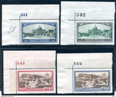 Giardini 4 Valori Diversi Con Numero Di Cilindro In Calcografia - Unused Stamps