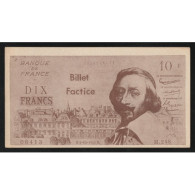 FRANCE - BILLET FACTICE - 10 FRANCS RICHELIEU - A USAGE SCOLAIRE - Ficción & Especímenes