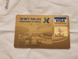 ISRAEL-GOLD VISA CARD-UNION BANK OF ISRAEL-(4580-2101-0012-6262)-(10/01)-used Card - Cartes De Crédit (expiration Min. 10 Ans)