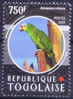 Togo 2015 MNH, Puerto Rican Amazon, Parrot, Birds - Papageien