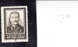 CINA  1954 - Yvert   1018B** - Stalin - Ristampe Ufficiali