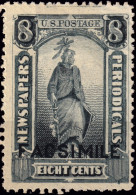 ÉTATS-UNIS / USA - 1875/85 Issue  German Reproduction ("FACSIMILE") Of Sc.type N4 8c Black - No Gum - Zeitungsmarken & Streifbänder