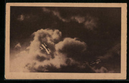 AK Doppeldeckerflugzeuge In Den Wolken  - 1914-1918: 1. Weltkrieg