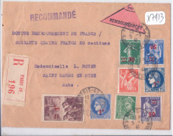 LETTRE RECOMMANDEE + CONTRE REMBOURSEMENT- PARIS POUR ST-MARD EN OTHE- 1941- 6F30- COMPOSITION - 1921-1960: Moderne