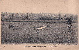 C13-58) SAINT PIERRE LE MOUTIER - NIEVRE - VUE GENERALE - ANIMEE - EN 1904 - ( 2 SCANS ) - Saint Pierre Le Moutier