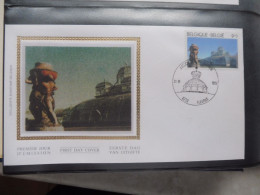 Belgique Belgie  Fdc  Soie  Fdc Z/s 2340/2343 Oblitéré Gestempelt Fleurus Laeken  1989 - 1981-1990