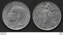 1911 Italia VE III Lire 2 Cinquantenario Argento BB+ - 1900-1946 : Vittorio Emanuele III & Umberto II
