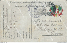 Bc366 Cartolina Franchigia Militare Www1 1917 Per Roma - Portofreiheit