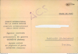 Pr21 -s.biagio-salerno Prigioniero Di Guerra In Germania  Notizie Croce Rossa - Franchise