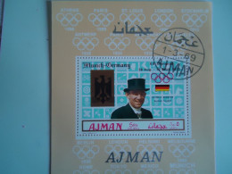 AJMAN STATE  USED SHEET OLYMPIC GAMES CHESS 1969 - Ajedrez