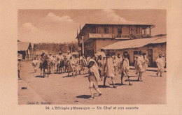 C25- L ' ETHIOPIE PITTORESQUE - UN CHEF ET SON ESCORTE - ANIMATION - ( 2 SCANS ) - Ethiopie