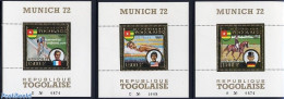 Togo 1973 Olympic Winners 3 S/s, Gold, Mint NH, History - Sport - Germans - Olympic Games - Swimming - Natation