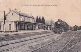 D6-87) SAINT YRIEX LA PERCHE - HAUTE VIENNE  - VUE INTERIEURE DE LA GARE - TRAIN - EN 1910 -  ( 2 SCANS ) - Saint Yrieix La Perche