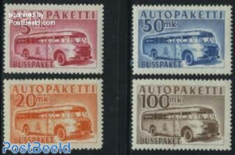 Finland 1952 Bus Parcel Stamps 4v, Mint NH, Transport - Automobiles - Nuevos