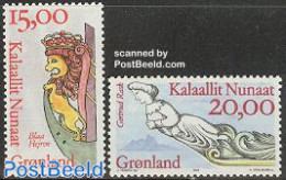 Greenland 1996 Ship Statues 2v, Mint NH, Transport - Ships And Boats - Nuevos