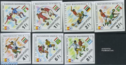 Hungary 1982 World Cup Football 7v Imperforated, Mint NH, History - Sport - Flags - Football - Unused Stamps