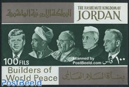 Jordan 1967 Famous Persons S/s, Mint NH, History - Religion - American Presidents - United Nations - Pope - Religion - Pausen