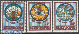 Luxemburg 1992 150 Years National Post 3v, Mint NH, Nature - Horses - Post - Art - Stained Glass And Windows - Ungebraucht