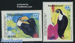 Paraguay 1999 SOS Children Villages 2v, Mint NH, Nature - Birds - Toucans - Paraguay