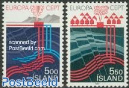 Iceland 1983 Europa, Earth Energy 2v, Mint NH, History - Science - Europa (cept) - Geology - Energy - Neufs