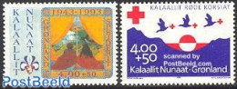 Greenland 1993 Red Cross, Scouting 2v, Mint NH, Health - Sport - Red Cross - Scouting - Ongebruikt