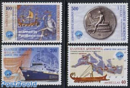 Greece 1999 International Ocean Year 4v, Mint NH, Religion - Transport - Various - Greek & Roman Gods - Ships And Boat.. - Neufs