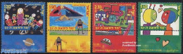 Israel 2000 Future On Stamps 4v, Mint NH, Art - Children Drawings - Unused Stamps (with Tabs)