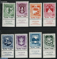 Israel 1969 Definitives, Coat Of Arms 8v, Mint NH, History - Transport - Coat Of Arms - Ships And Boats - Unused Stamps (with Tabs)