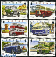 Jersey 1998 Auto Buses 6v, Mint NH, Transport - Automobiles - Cars