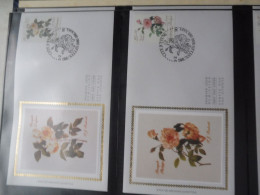 Belgique Belgie  Fdc  Soie  Fdc Z/s 2353/2354 Oblitéré Gestempelt Bruxelles Roses Rozen 1990 - 1981-1990