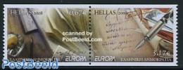 Greece 2008 Europa 2v [:] From Booklet, Mint NH, History - Europa (cept) - Art - Handwriting And Autographs - Ongebruikt