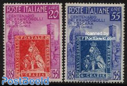 Italy 1951 Toscane Stamp Centenary 2v, Unused (hinged), 100 Years Stamps - Stamps On Stamps - Autres & Non Classés